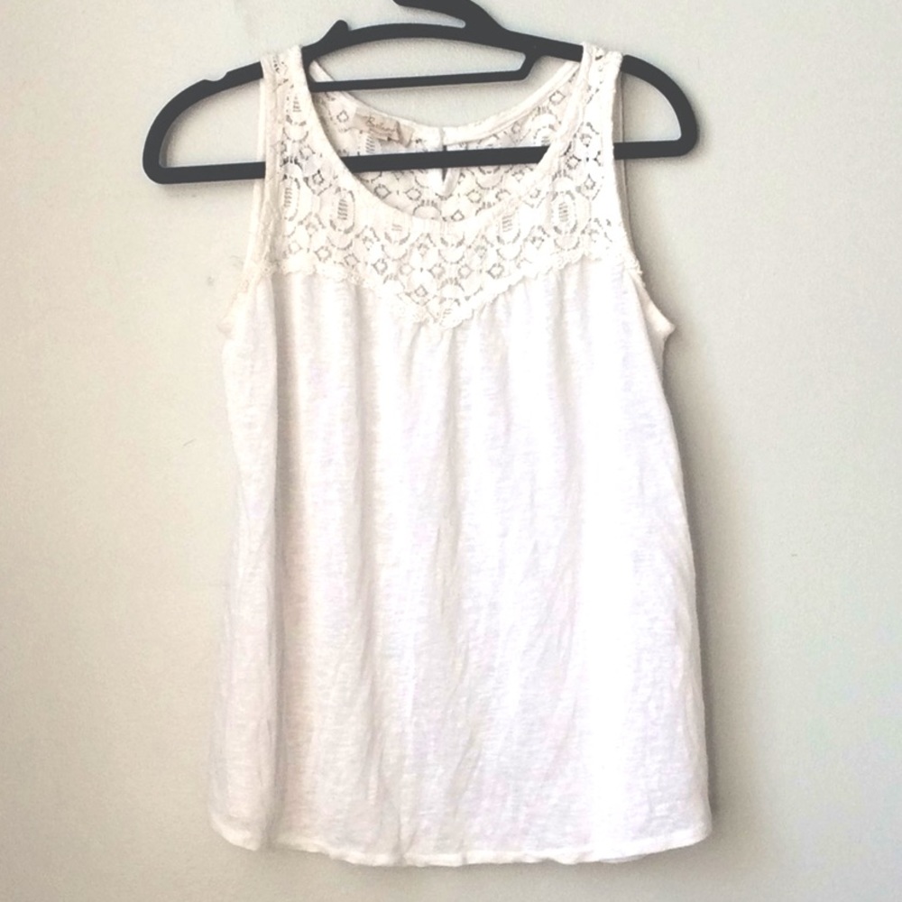 White sleeveless tank top, somewhat sheer